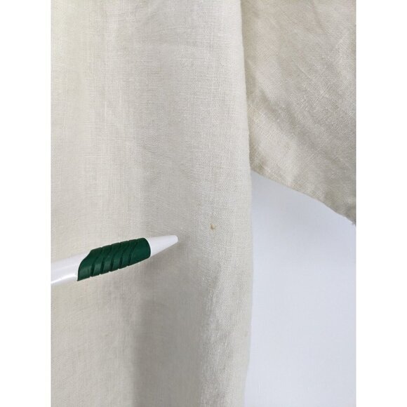 Red Rover Button Up Shirt Linen Cotton Blend Bandana Floral Patches Large L - Picture 6 of 9